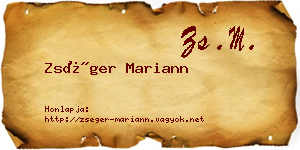 Zséger Mariann névjegykártya